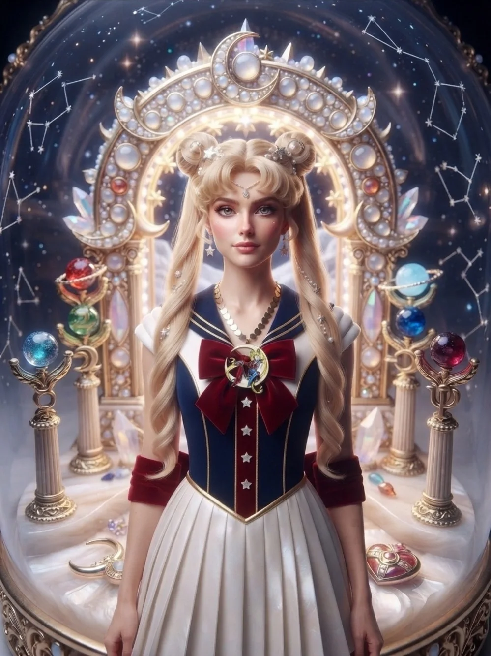 One of a kind heart Gold-Tone Sailor Moon Pendant Necklace - Anime-Inspired